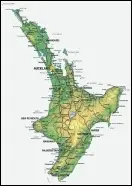 Map of North Island NZ
