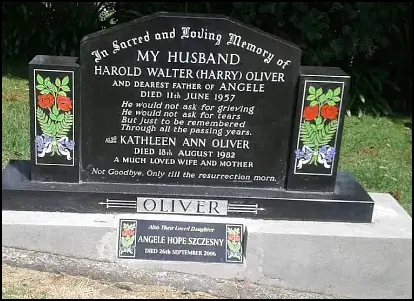 Restored granite headstone